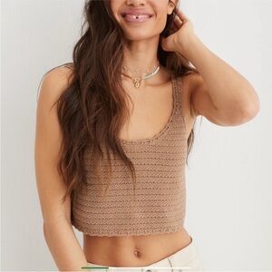 Aerie Summer Nights Cropped Tank Top tan